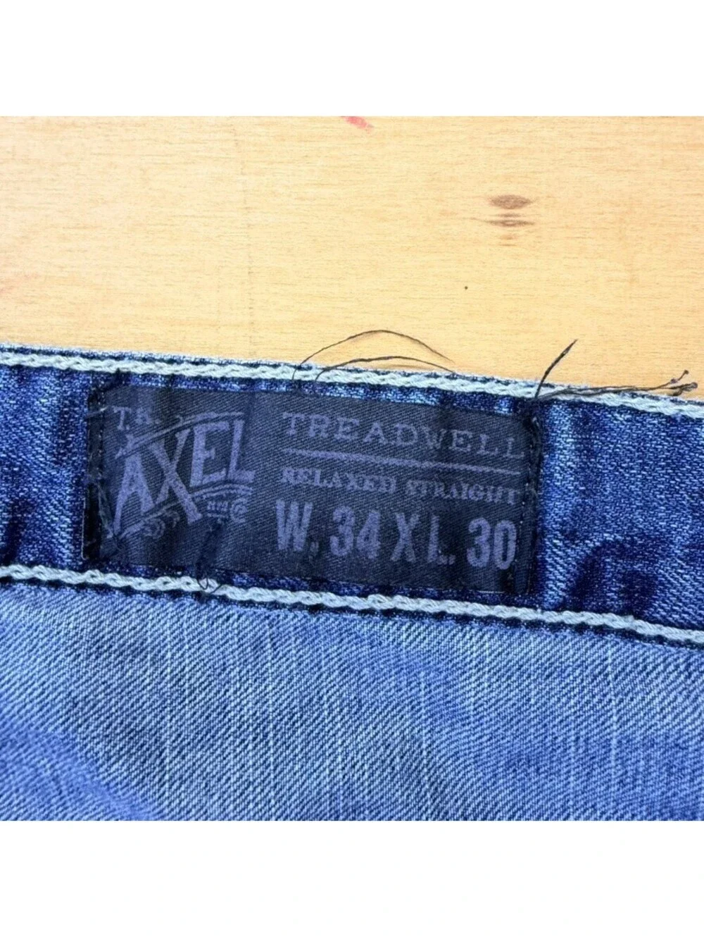 Y2K Axel Treadwell Relaxed Straight Jeans Light Wash Denim Grunge W34 L30